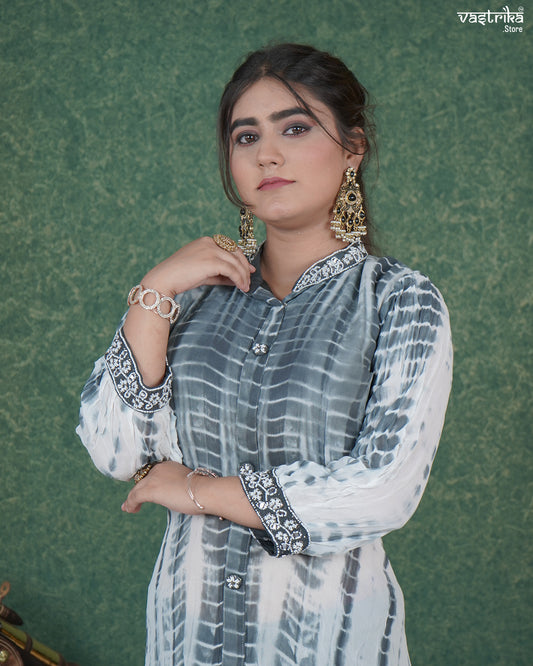 Shibori Print Coord Set with Hand Detailing