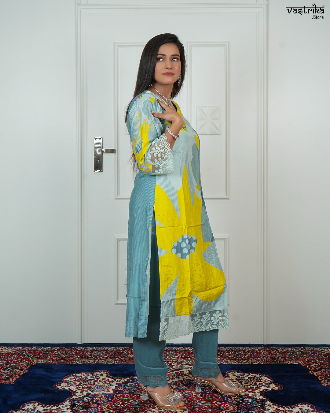 Printed Kurti Set with Handwork Detailing