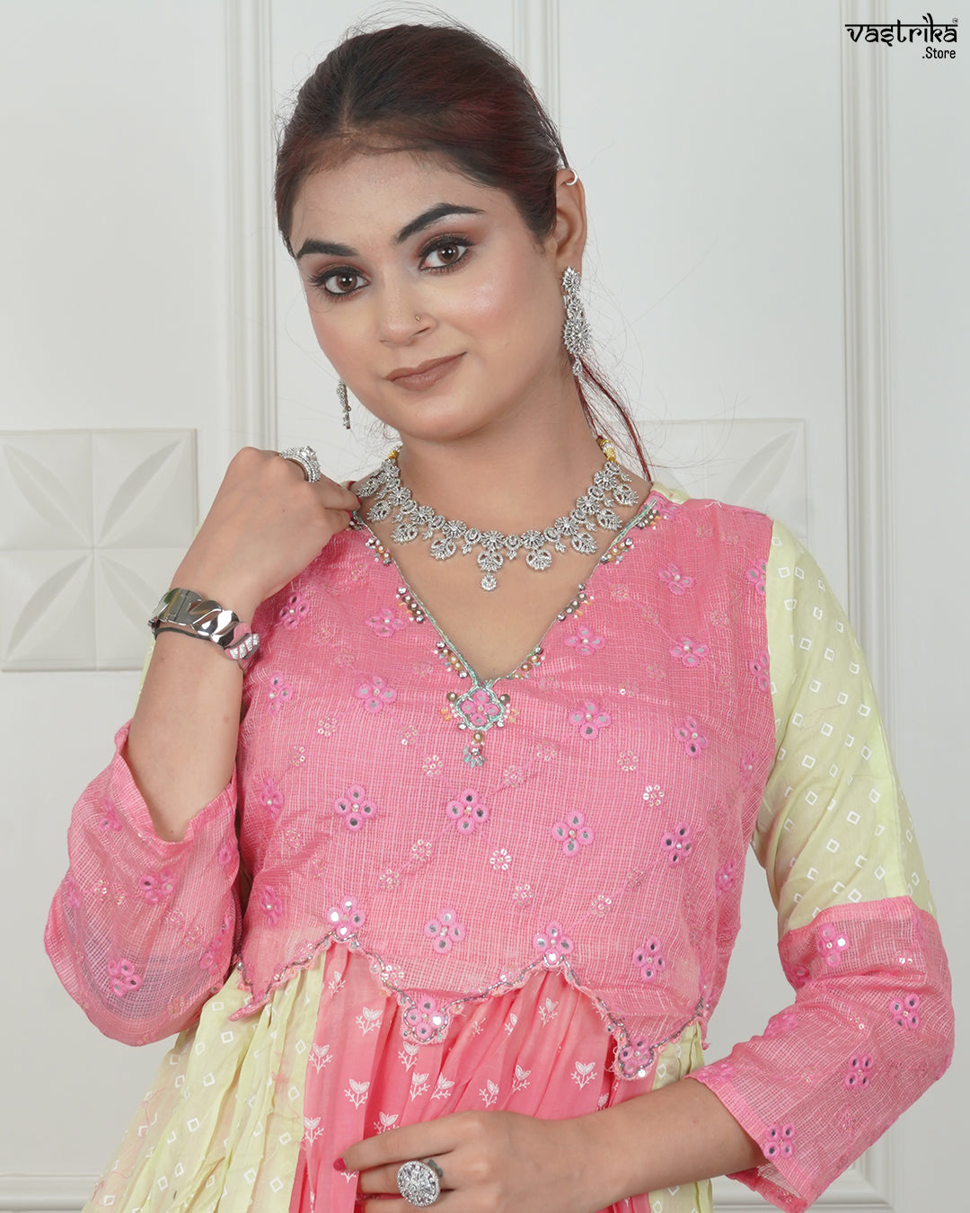 Mirror Work Frock Set