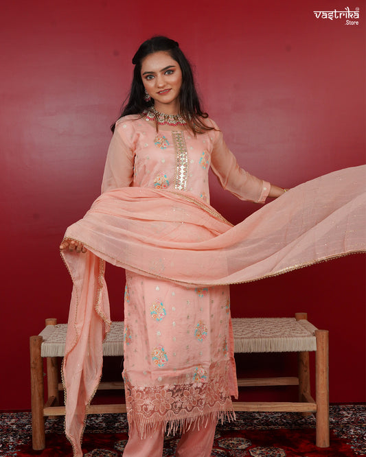 Elegant Banarasi Boota Kurti Set