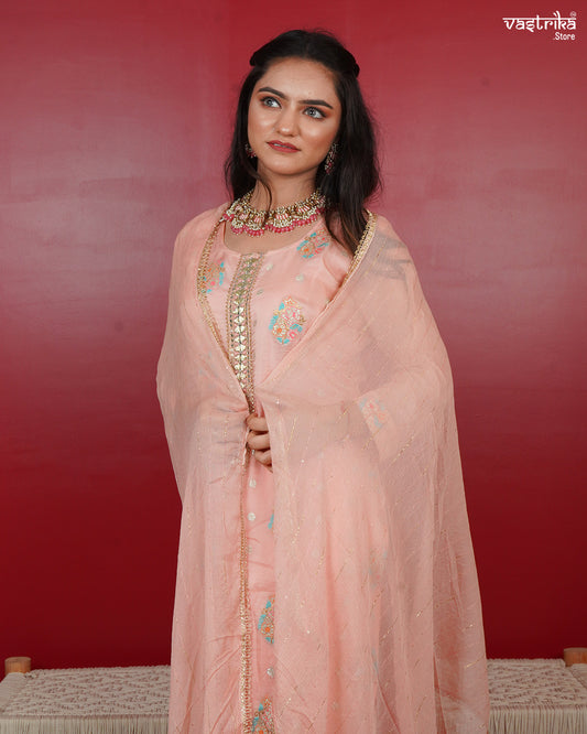 Elegant Banarasi Boota Kurti Set