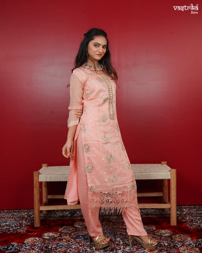 Elegant Banarasi Boota Kurti Set