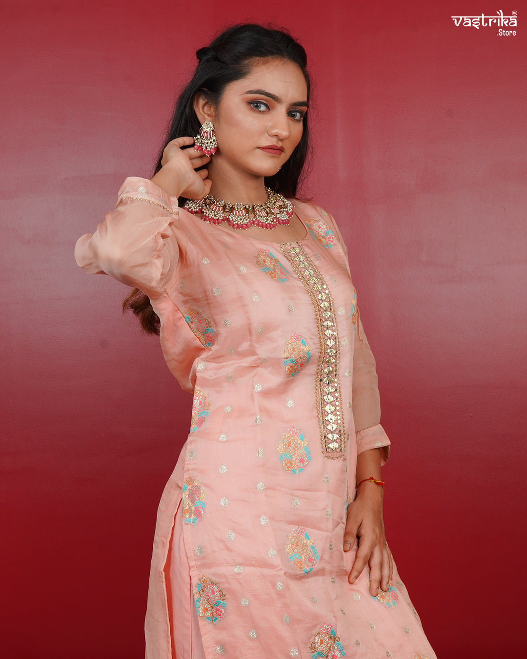 Elegant Banarasi Boota Kurti Set