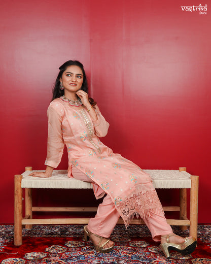 Elegant Banarasi Boota Kurti Set
