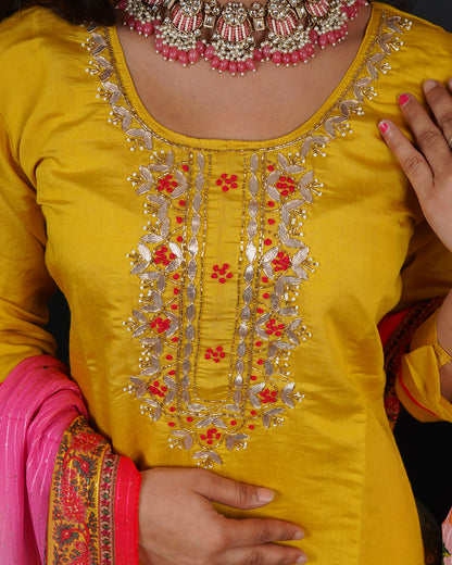 Handworked Kurti Set with Printed Dupatta