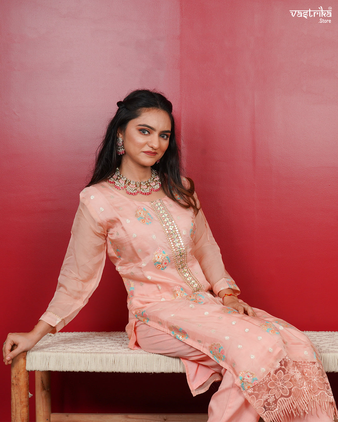 Elegant Banarasi Boota Kurti Set