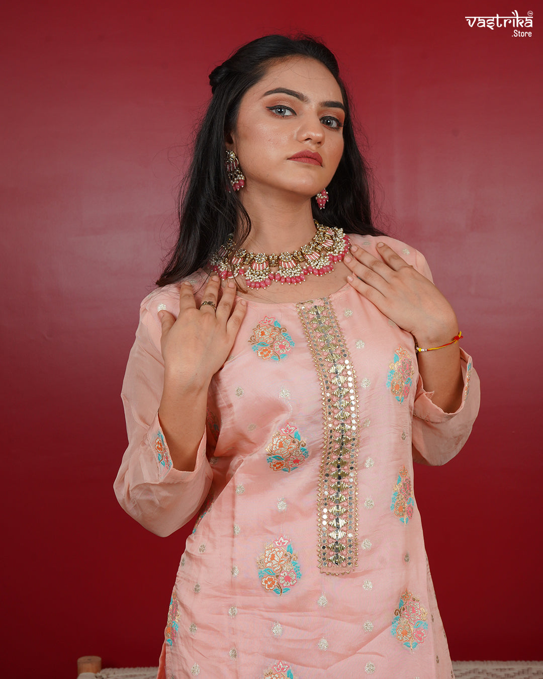 Elegant Banarasi Boota Kurti Set