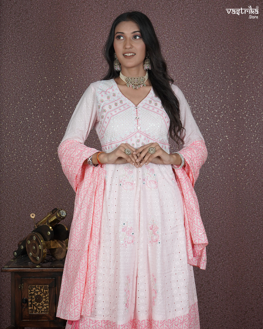 Resham Embellished Frock Suit Set