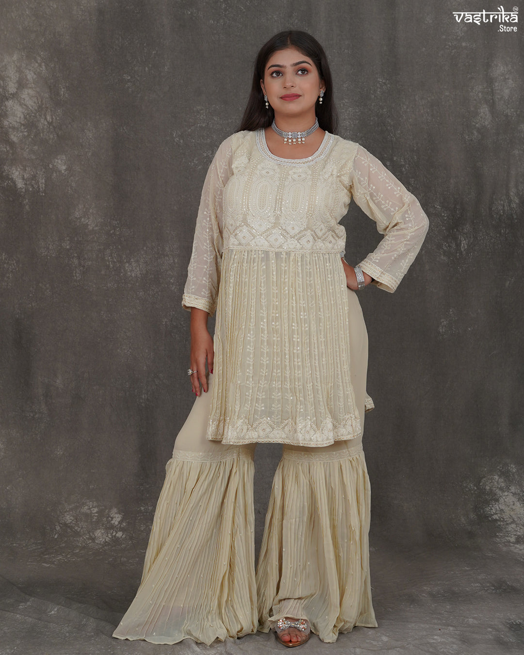 Noor-e-Chikan Sharara Set