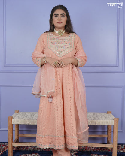 Chikankari Thread Work Frock Set