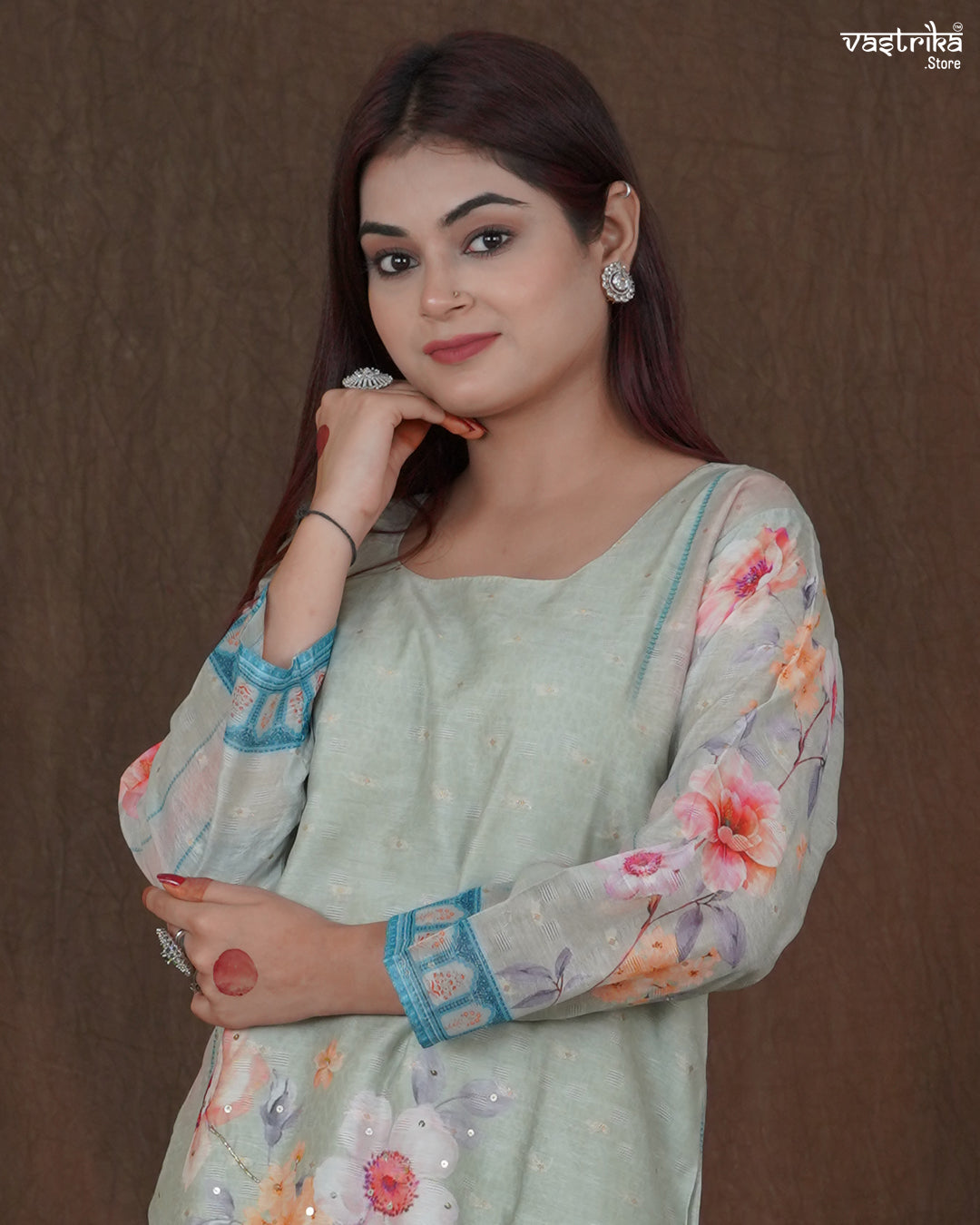 Saanvi Sequin Kurti Set with Banarasi Booti Dupatta