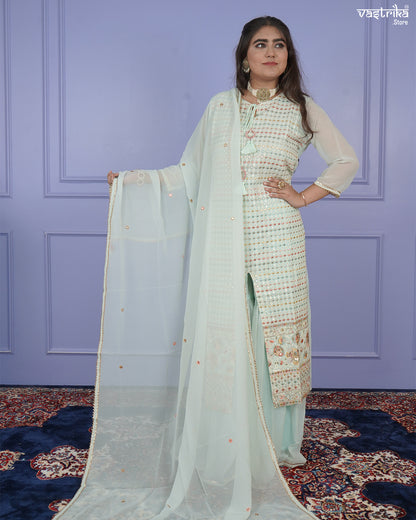 Elegant Resham Embroidered Sharara Set