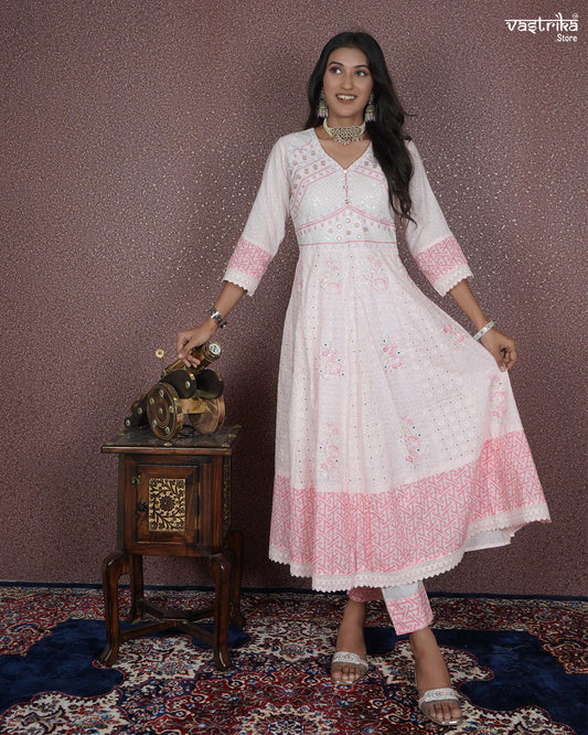 Resham Embellished Frock Suit Set