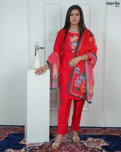 Elegant Handworked Patchwork Kurti Set