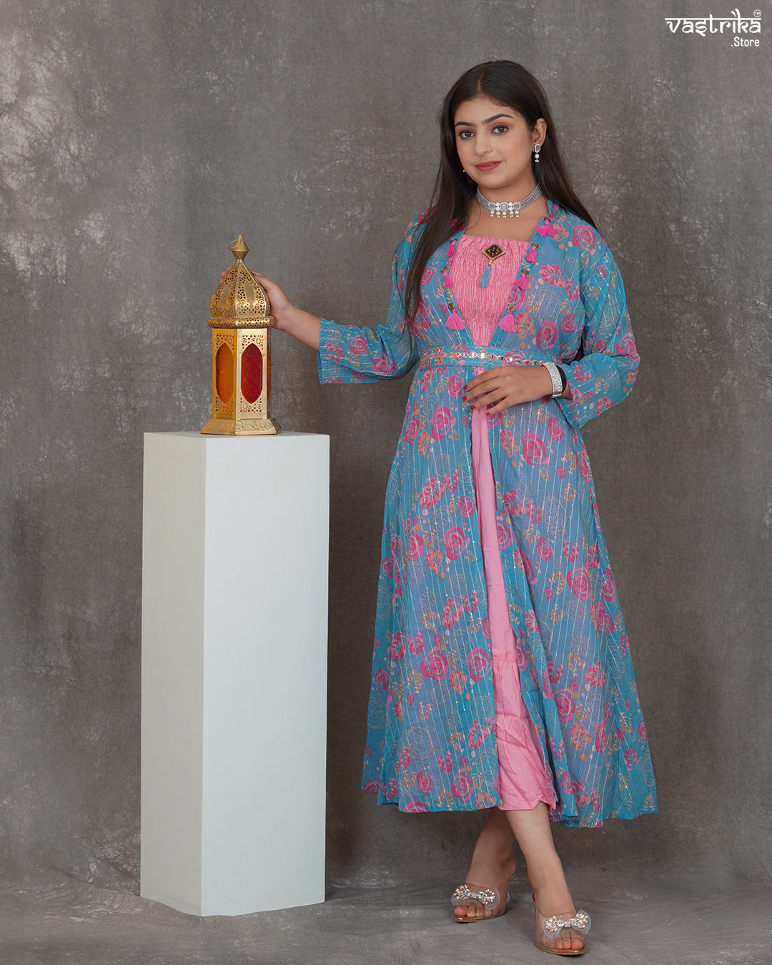 Belted Bloom Frock Set