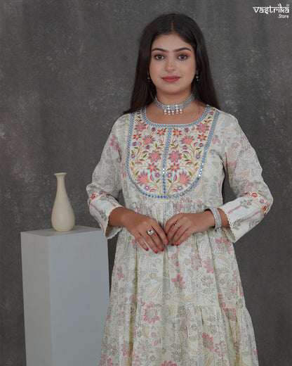 Thread Charm Printed Frock Set