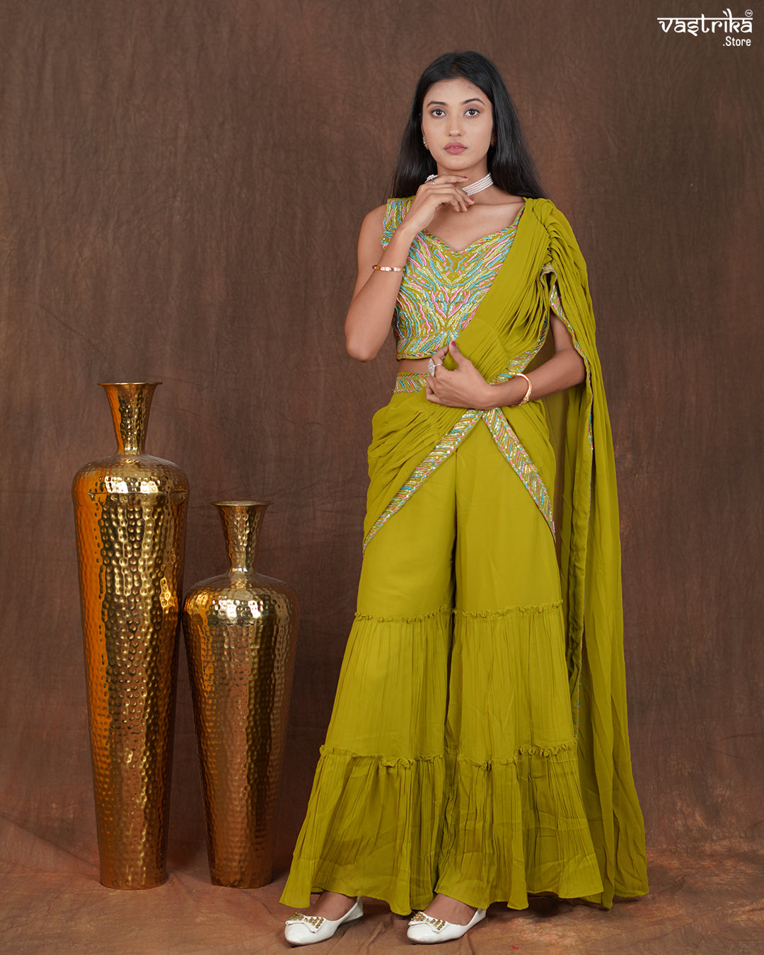 Regalia Georgette Sharara Saree Set
