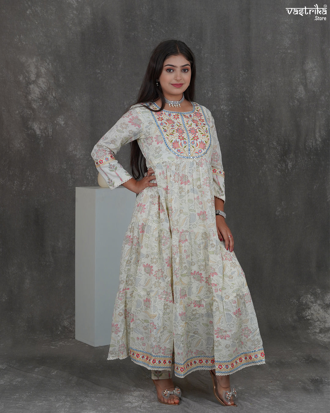 Thread Charm Printed Frock Set