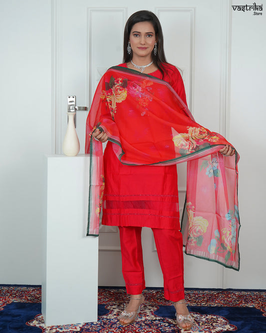 Elegant Handworked Patchwork Kurti Set