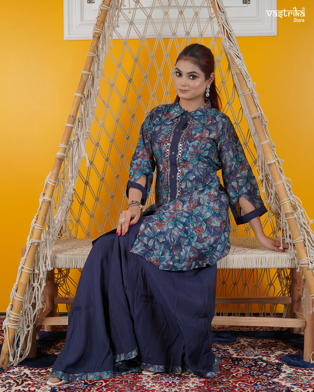 Trendy Short Kurti Palazzo Set