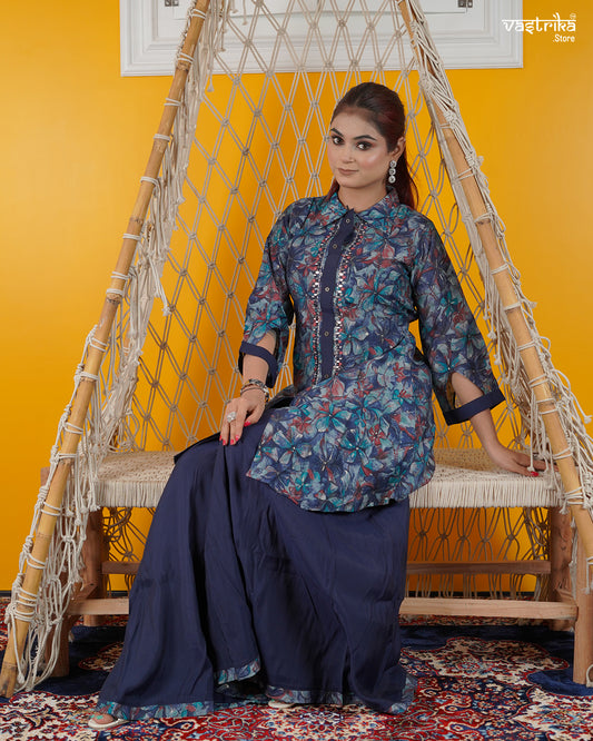 Trendy Short Kurti Palazzo Set