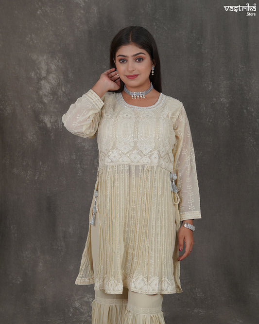 Noor-e-Chikan Sharara Set