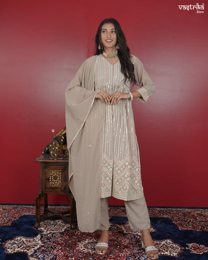 Nyra Cut Kurti Set with Sequin Detailing