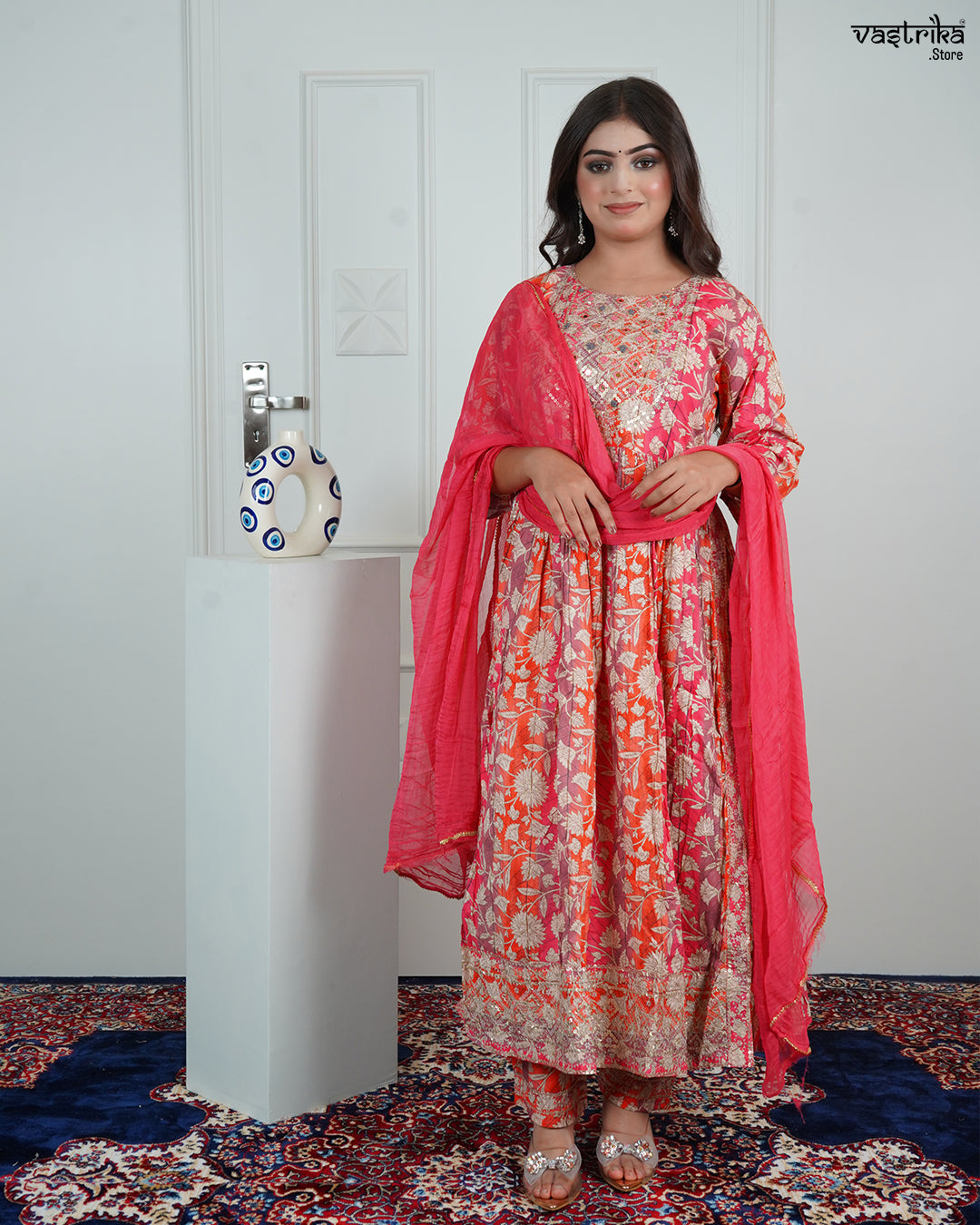 Printed Jari & Sequence Work Froack Set