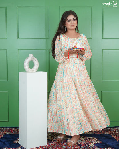 Chic Hand-Worked Belted One-Piece Frock