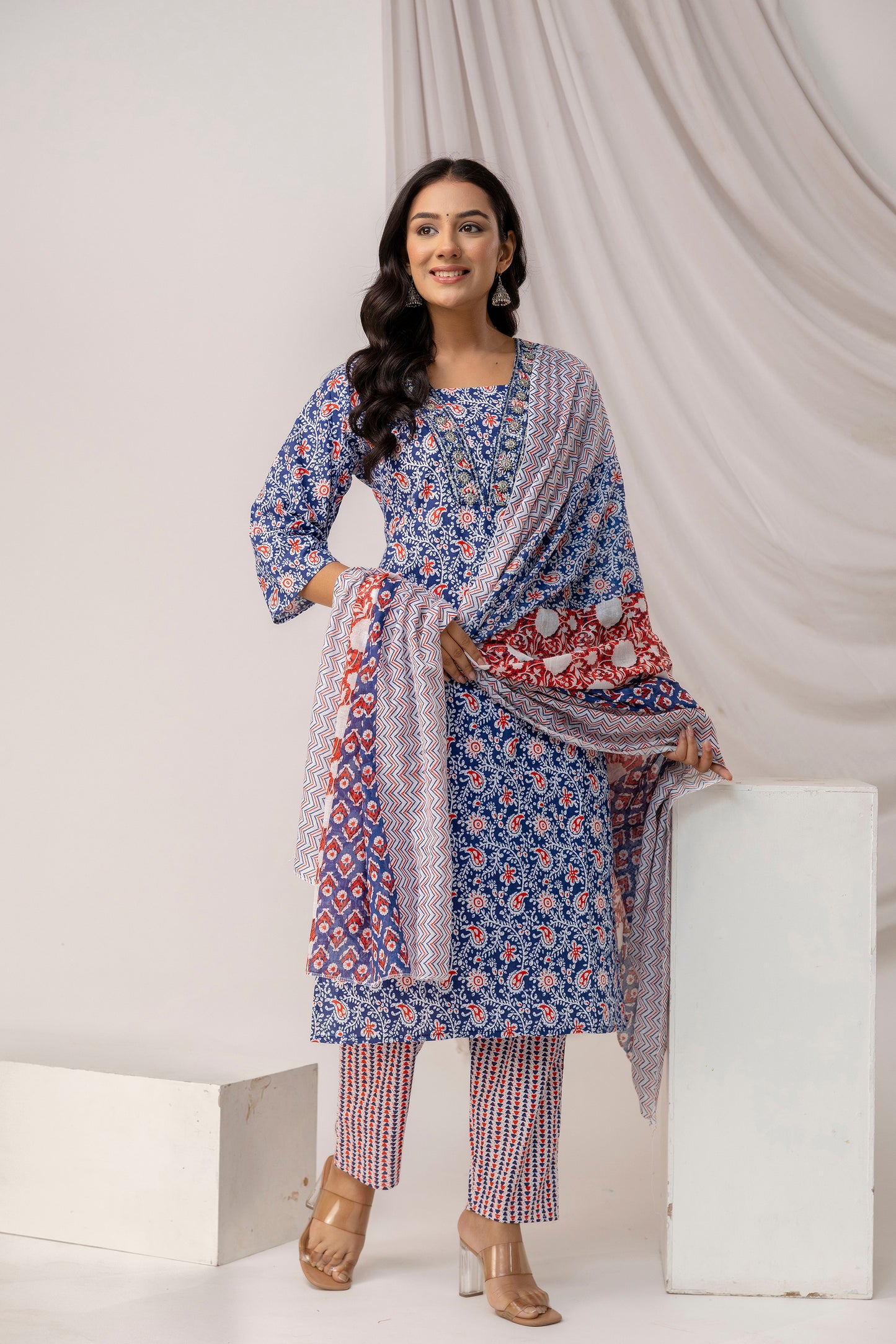 Printed Kurti with Sequence Work