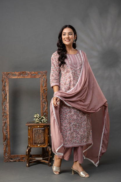 Printed Thread Work Kurti Set