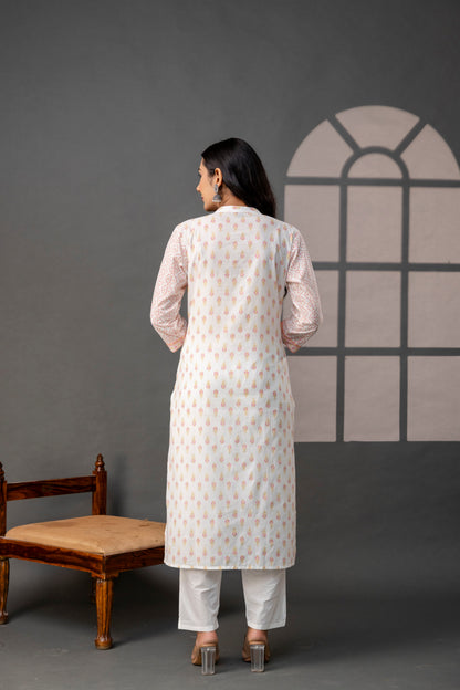 Printed Kurti with Sequence & Digital Work Set