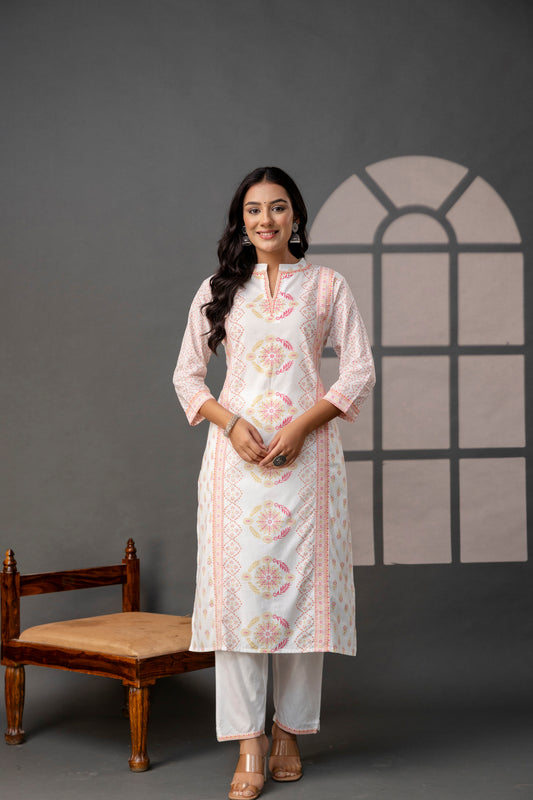 Printed Kurti with Sequence & Digital Work Set