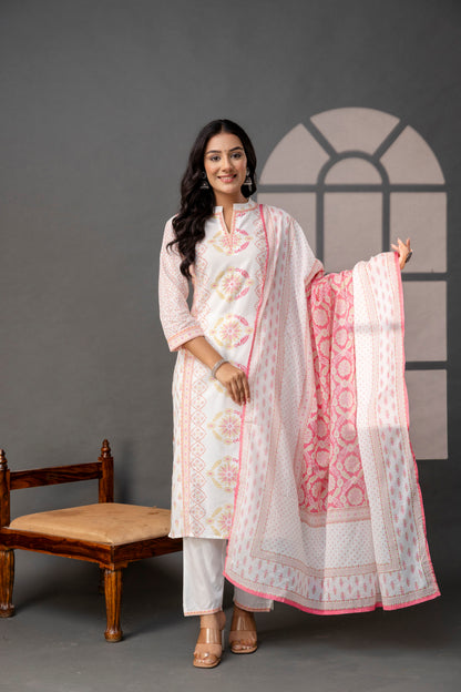 Printed Kurti with Sequence & Digital Work Set