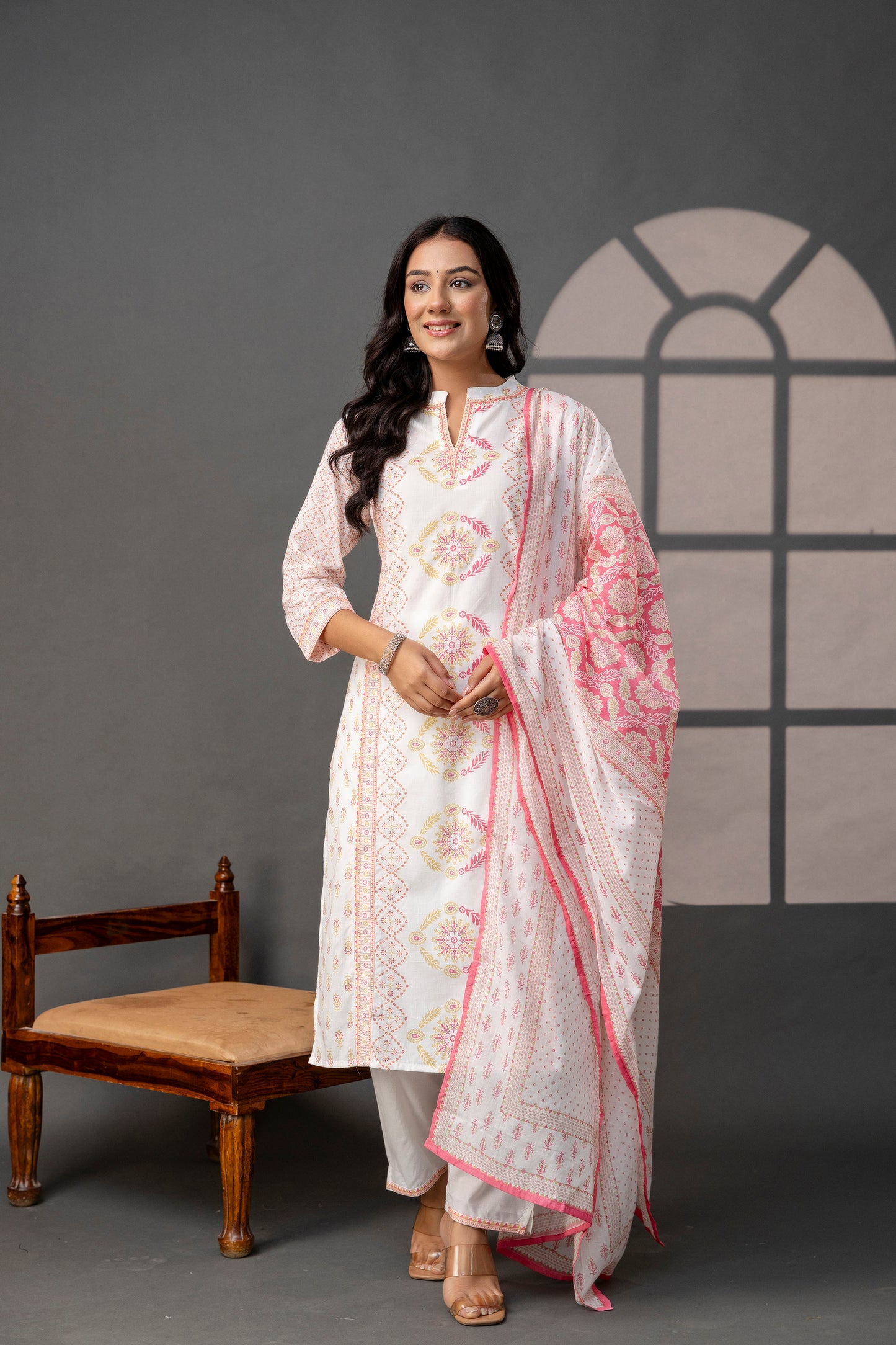 Printed Kurti with Sequence & Digital Work Set