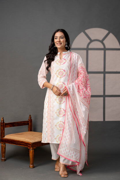 Printed Kurti with Sequence & Digital Work Set