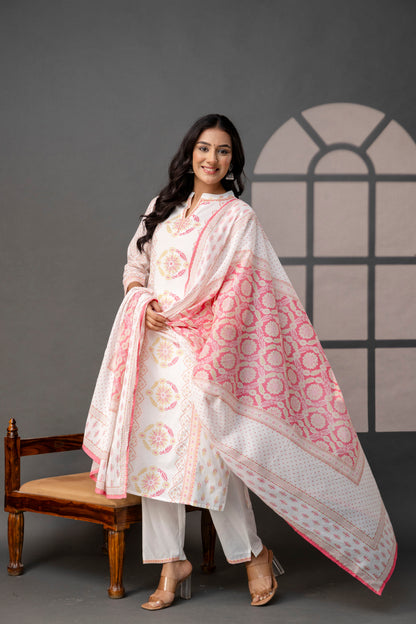 Printed Kurti with Sequence & Digital Work Set