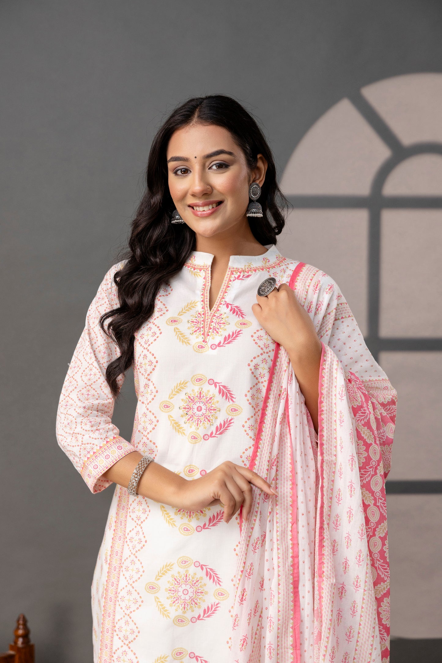 Printed Kurti with Sequence & Digital Work Set