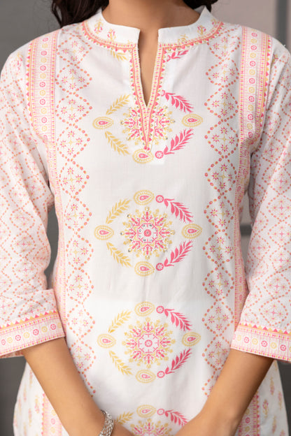 Printed Kurti with Sequence & Digital Work Set