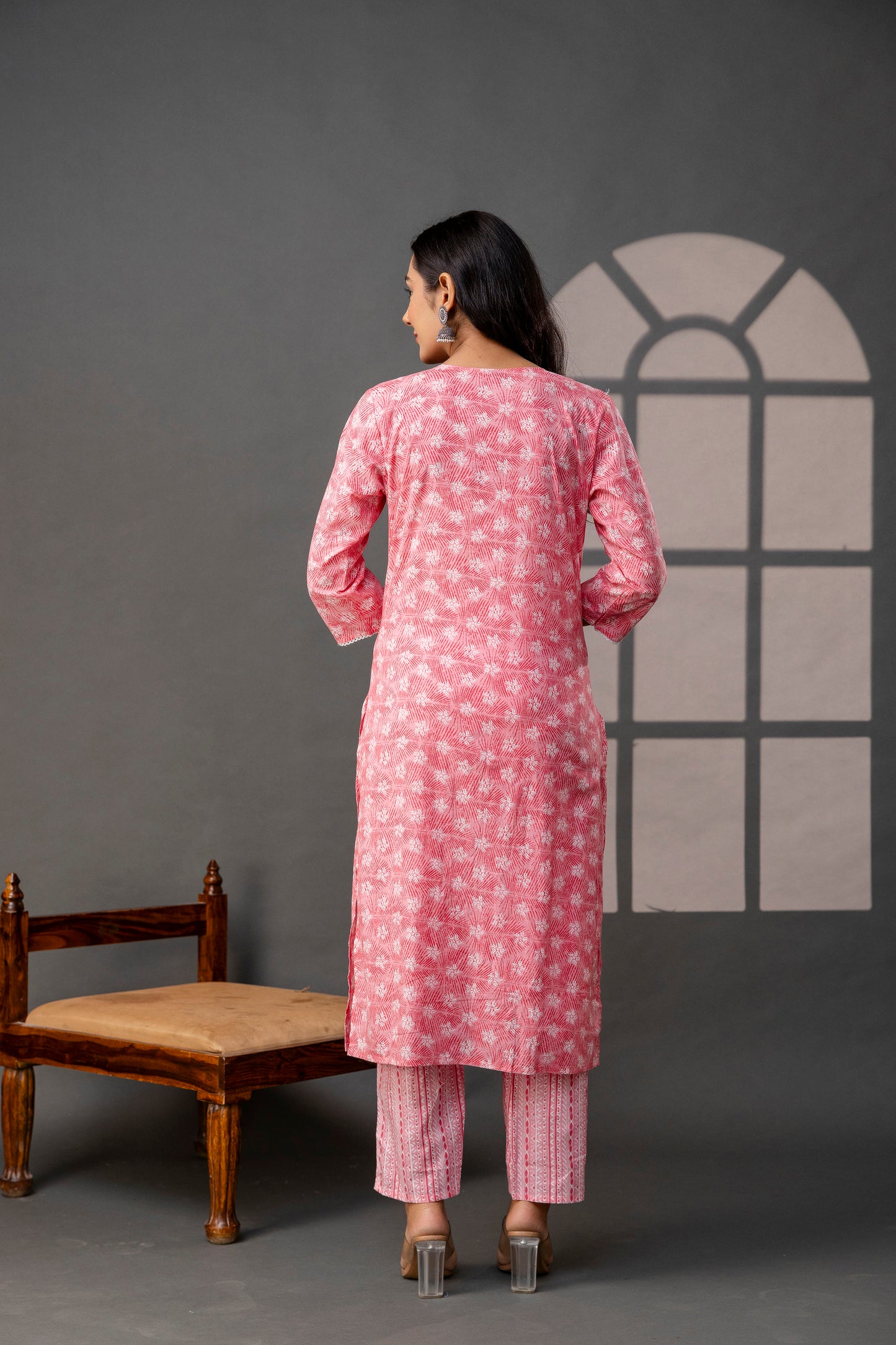 Printed Thread Work Kurti Set