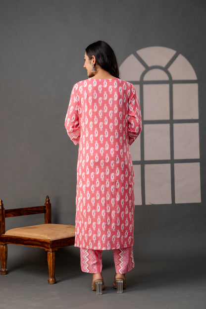 Vibrant Weave Kurti Set