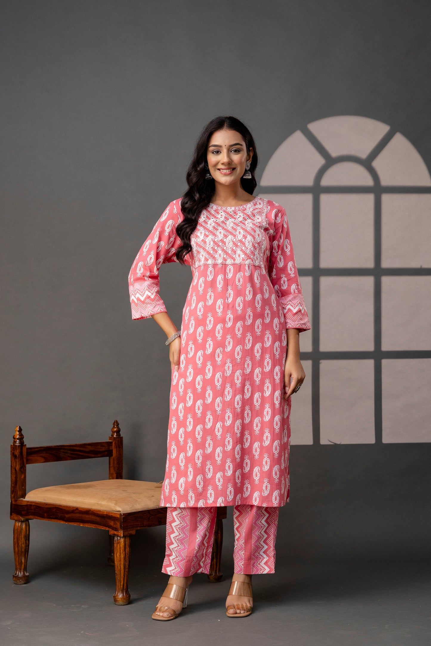 Vibrant Weave Kurti Set