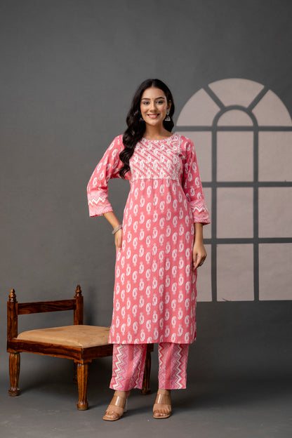 Vibrant Weave Kurti Set