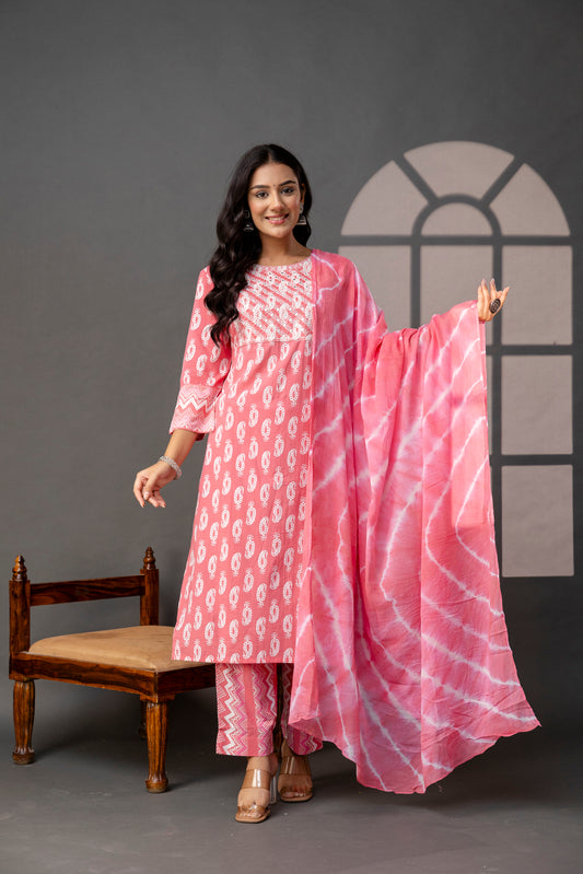 Vibrant Weave Kurti Set