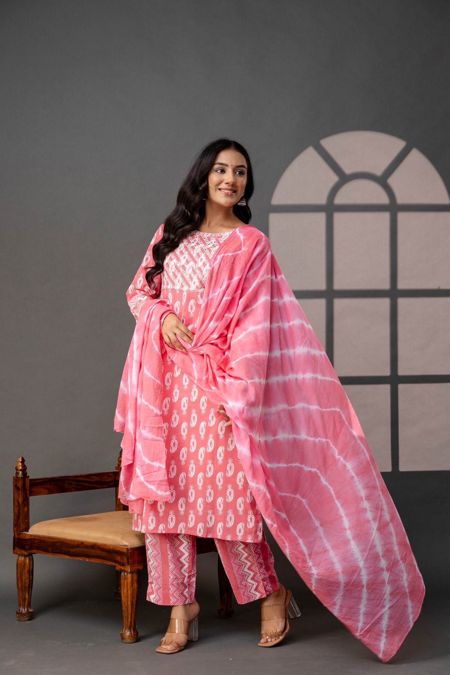 Vibrant Weave Kurti Set