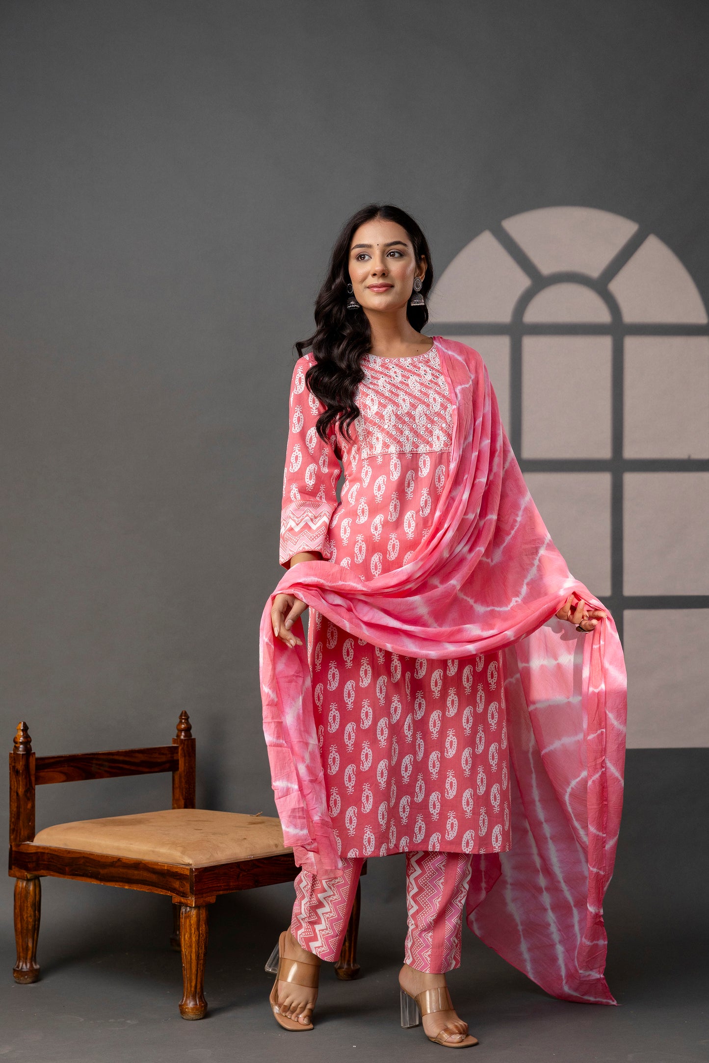 Vibrant Weave Kurti Set