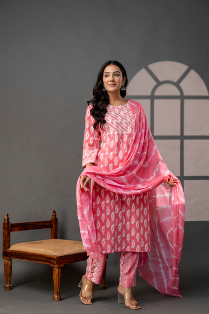 Vibrant Weave Kurti Set