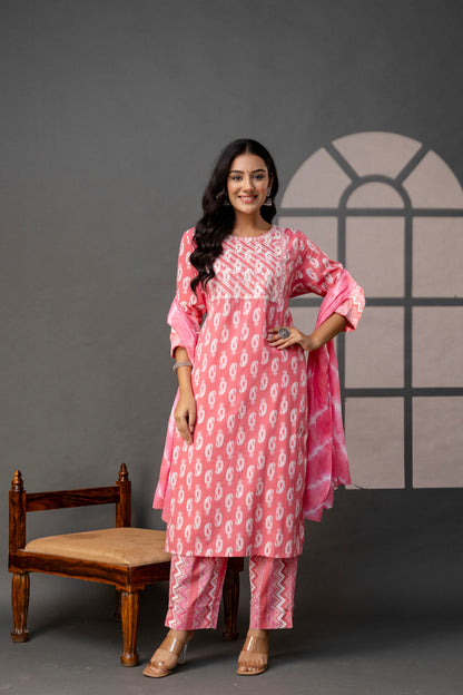 Vibrant Weave Kurti Set
