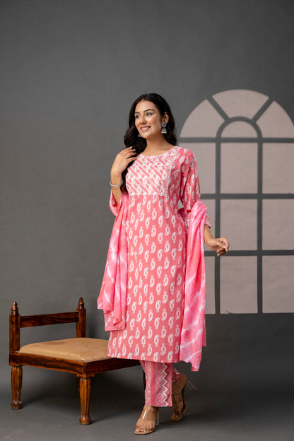 Vibrant Weave Kurti Set