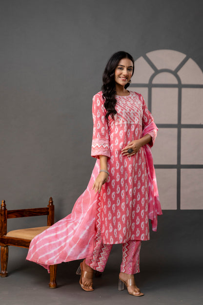 Vibrant Weave Kurti Set